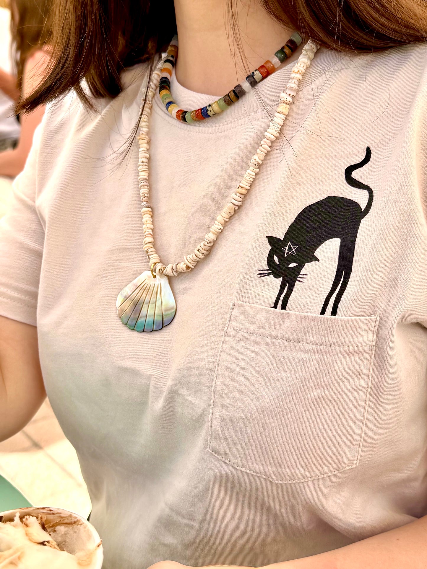 Ocean Shell – Halskette mit Muschelperlen & Jakobsmuschel Anhänger – handgefertigt