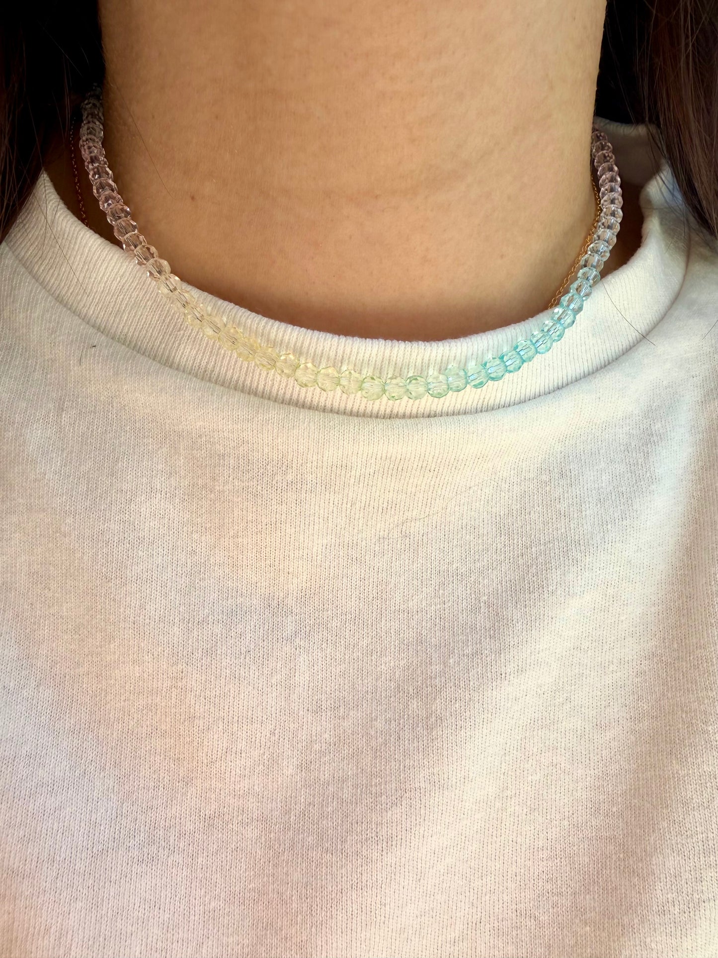 Happy Pearls No. 6 - Handmade Pastel Glass Bead Necklace