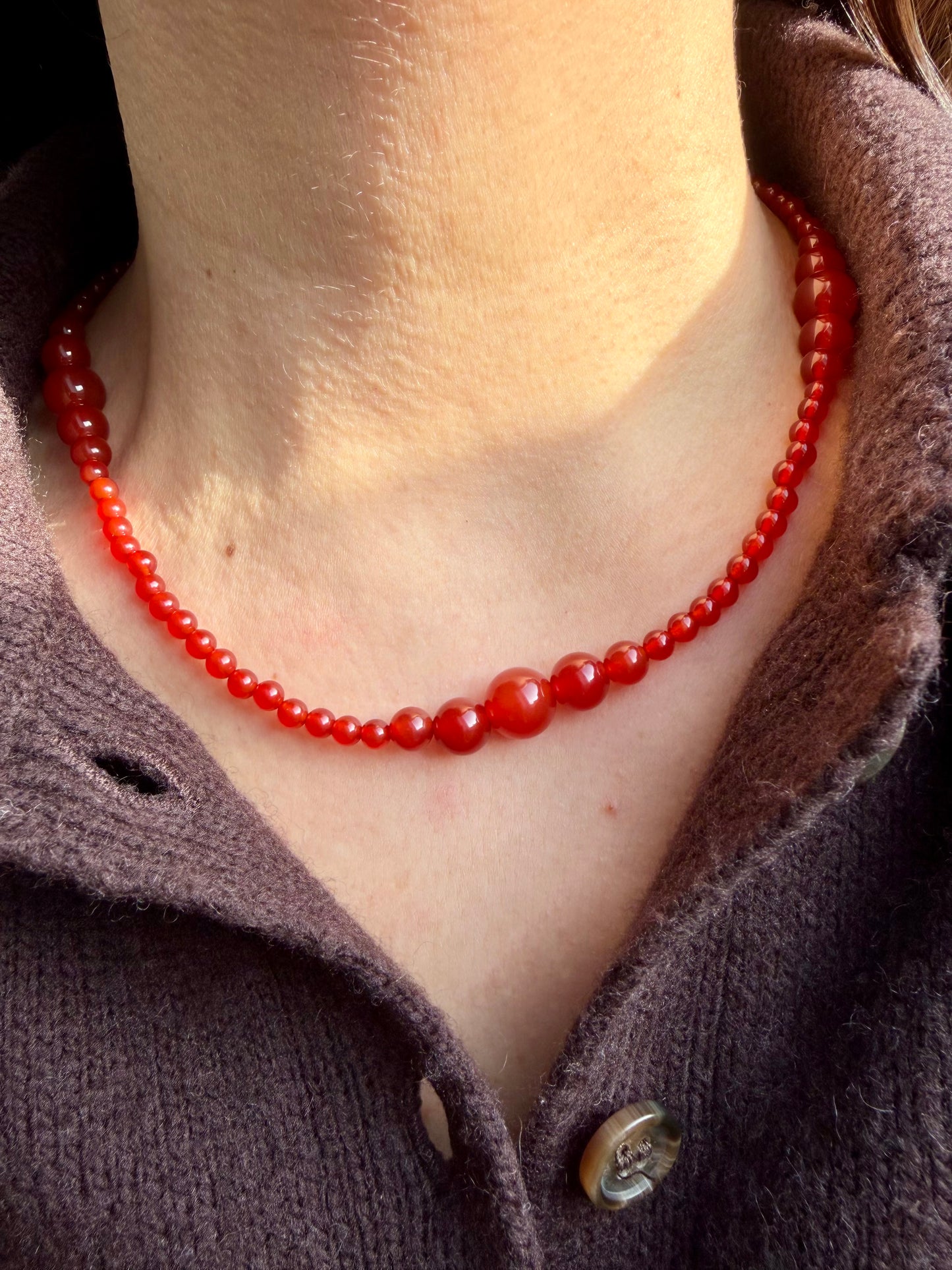 Red Agate – Necklace made of red agate – handmade