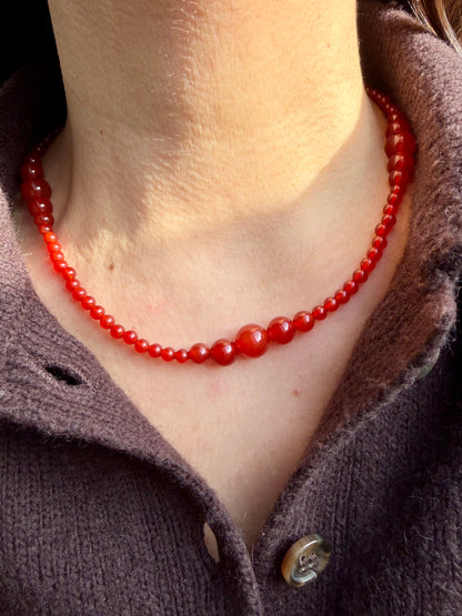 Red Agate – Necklace made of red agate – handmade
