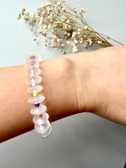 Candy Frost – Quartz Bracelet with Colorful Accents – Handmade