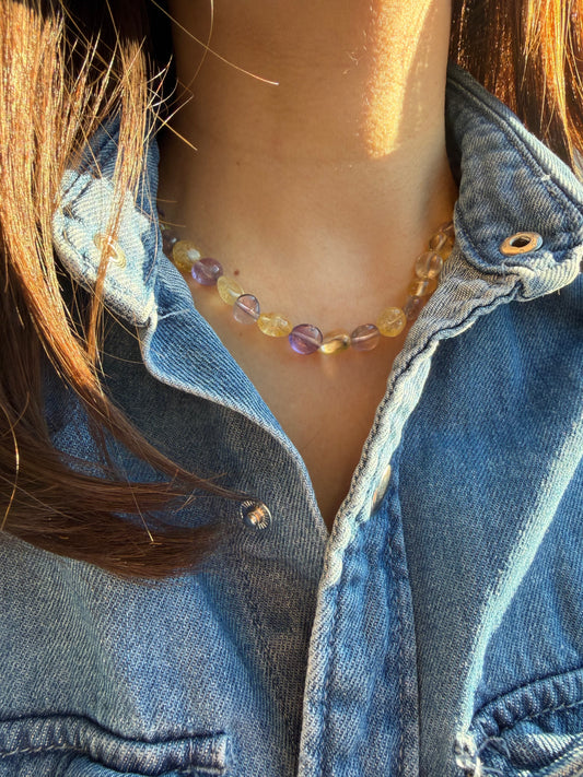 Sunlight Amethyst – Halskette mit Amethyst & Citrin – handgefertigt