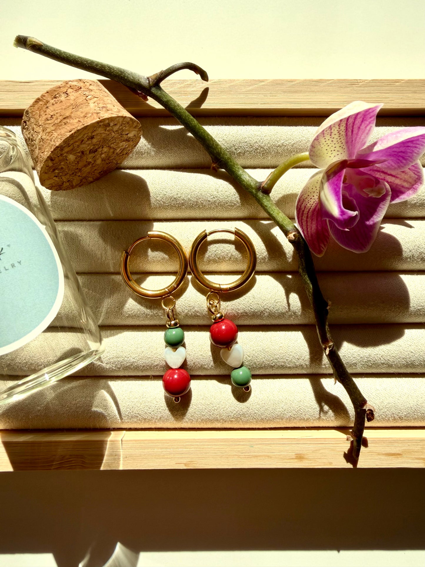 Camille – Ohrringe mit Perlenmix & Edelstahl 18k vergoldet