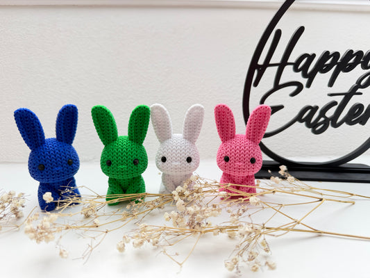 Little Bunny – dekorative Hasenfigur mit Strickstruktur – moderne Deko