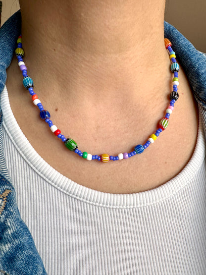 Halskette mit Miyuki- & Vintage-Glasperlen