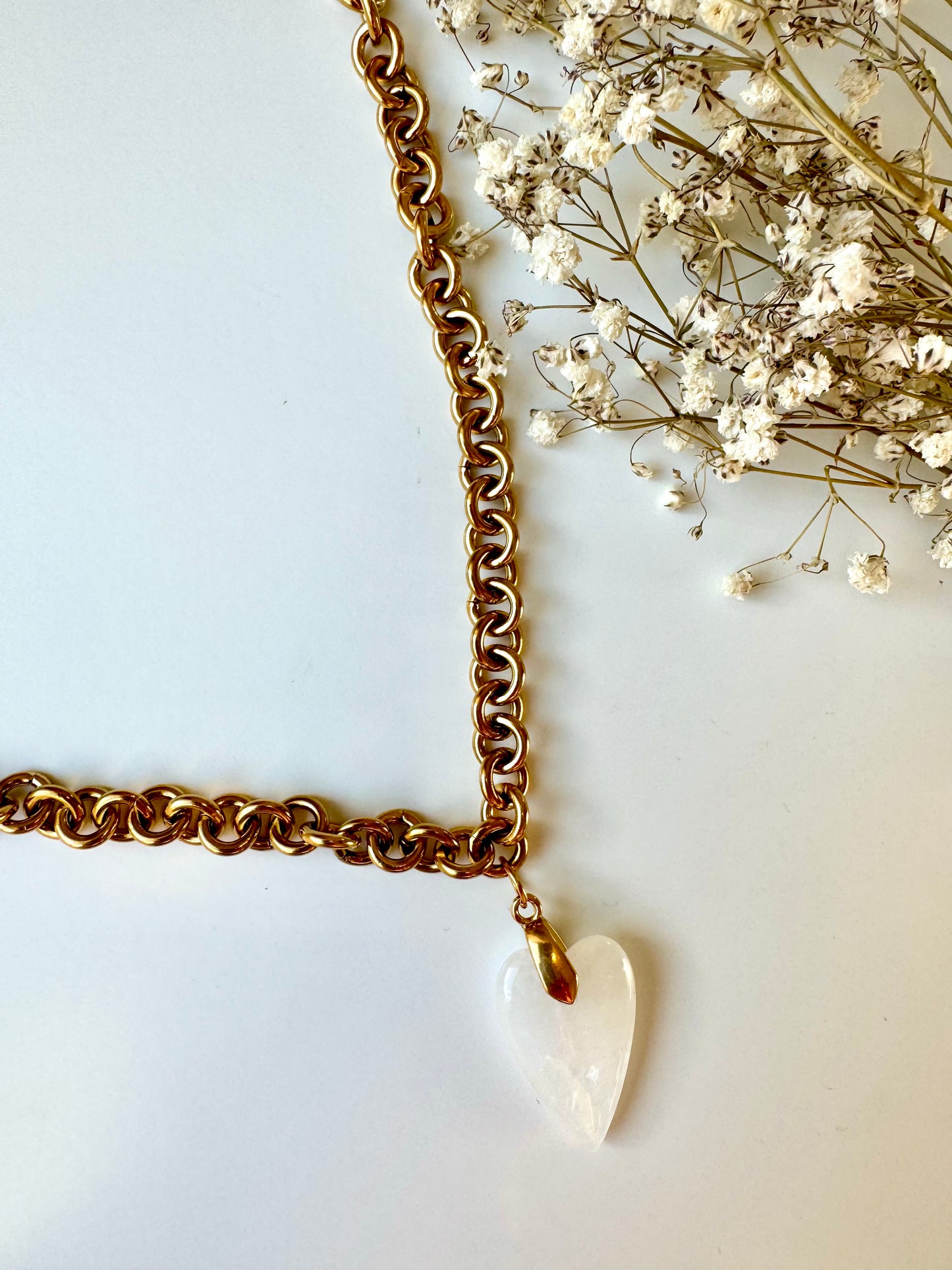 Statement-Kette mit Gliederkette & Herzanhänger