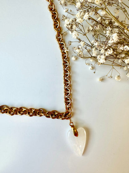 Statement-Kette mit Gliederkette & Herzanhänger