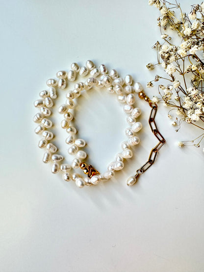 Süßwasserperlen Choker mit 18k vergoldetem Verschluss