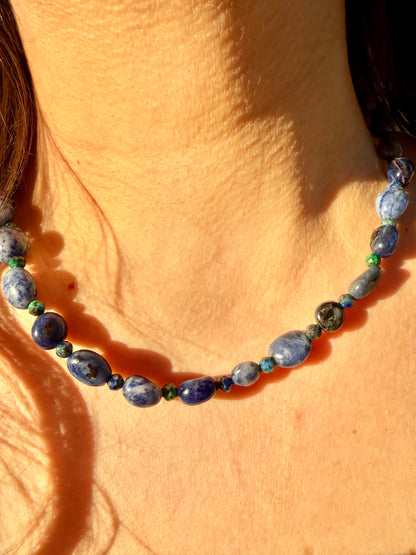 Blue Depths – Necklace with Sodalite &amp; Lapis Lazuli – Handmade
