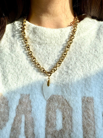 Statement-Kette mit Gliederkette & Herzanhänger