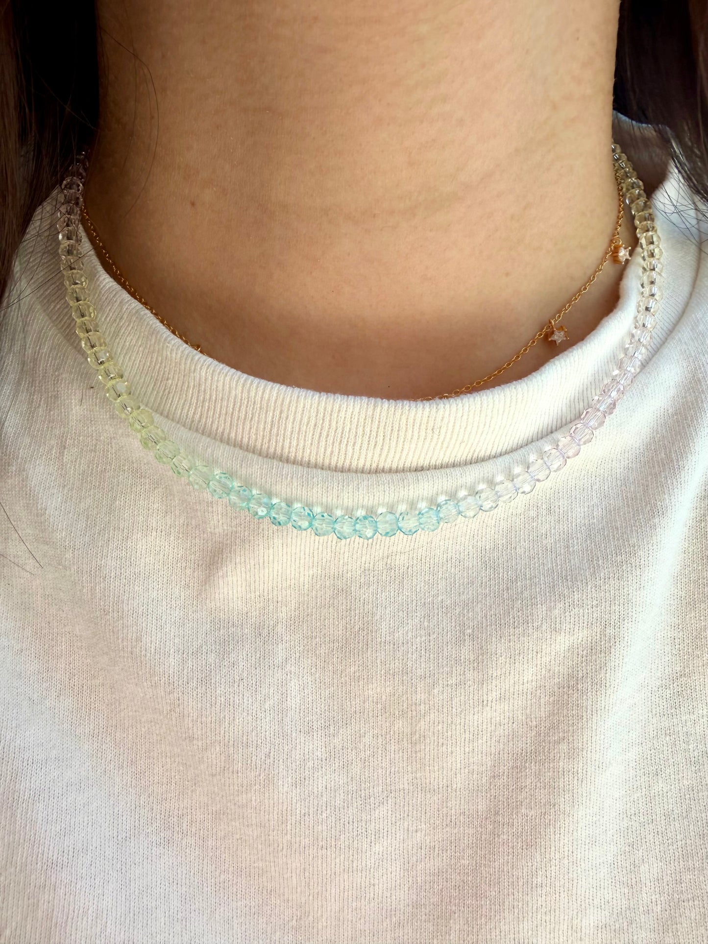 Happy Pearls No. 6 - Handmade Pastel Glass Bead Necklace