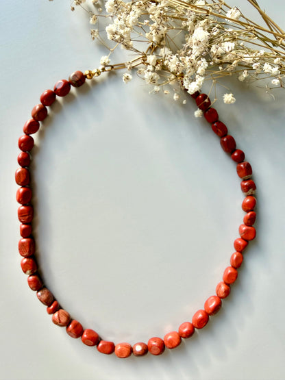 Red Jasper – Halskette aus rotem Jaspis – handgefertigt