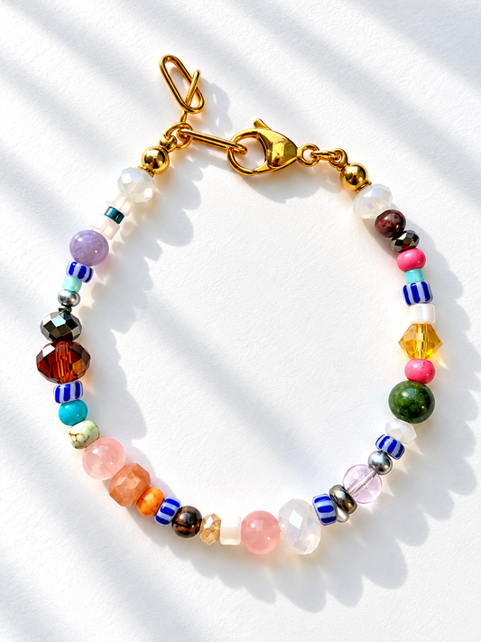Happy Pearls No. 2 – buntes Naturstein Armband