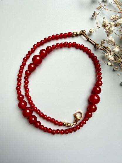 Red Agate – Necklace made of red agate – handmade