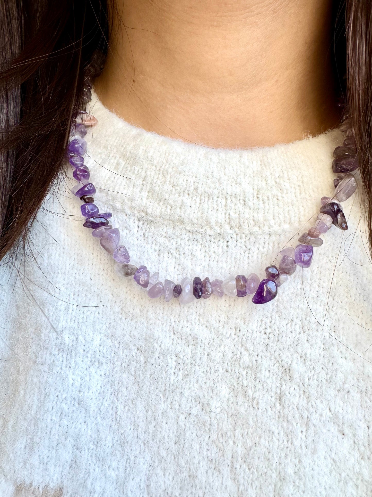 Gem Chip Necklace – 18k vergoldete Halskette mit Edelsteinchips in 4 Farben