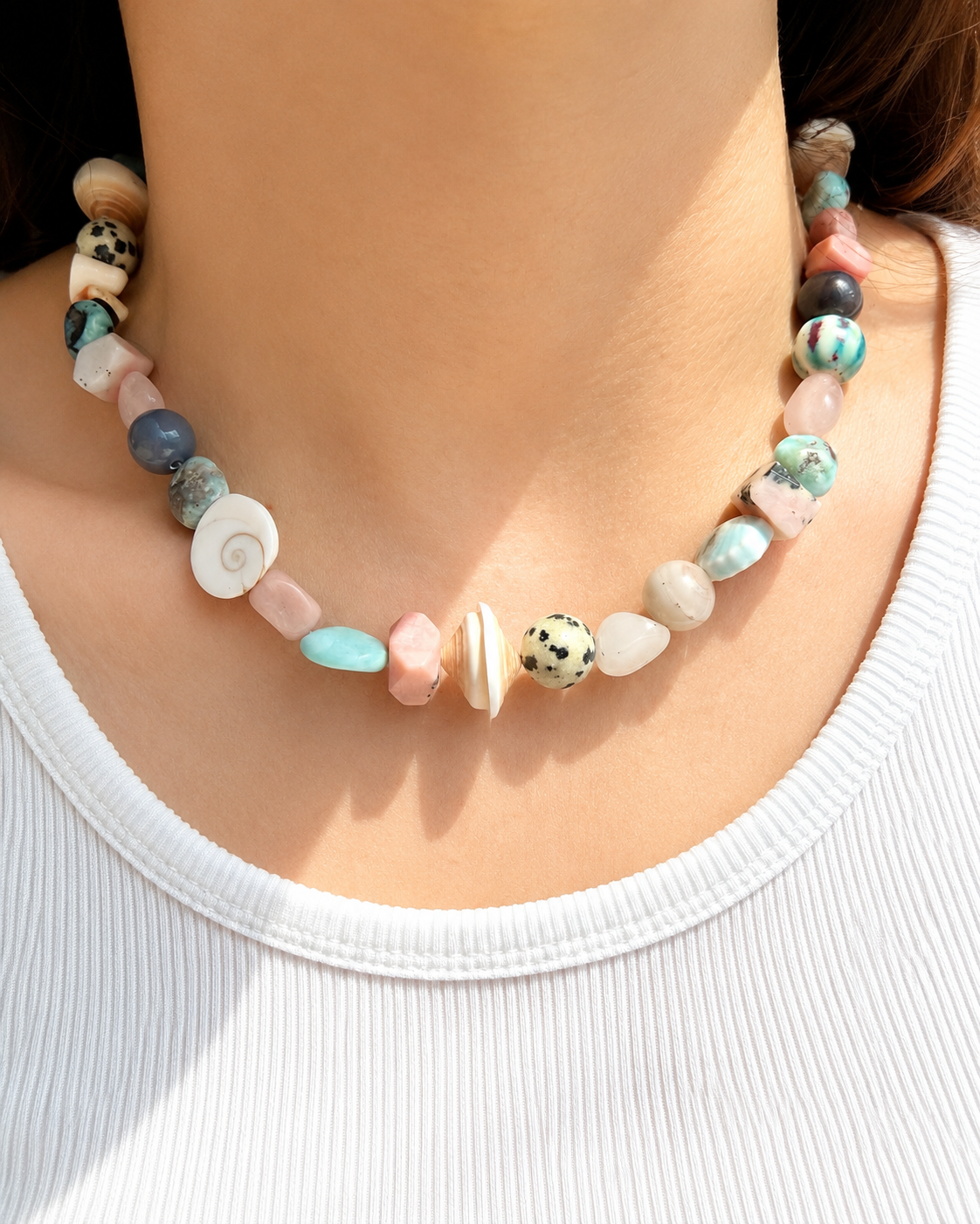 Belle Mer – Edelstein Mix mit Shiva Eye & Muscheln – handgefertigt