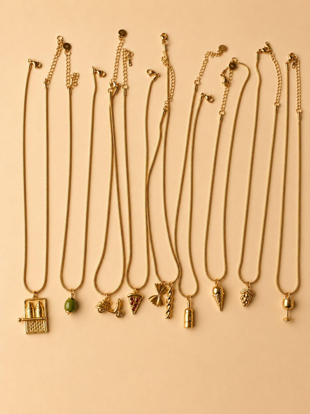 La Dolce Vita – Charm Halskette mit italienischen Motiven – handgefertigt