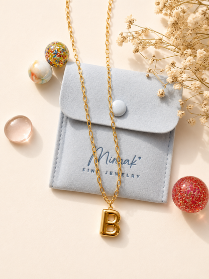 Bubble Letter Pendant – Balloon-style necklace, handmade