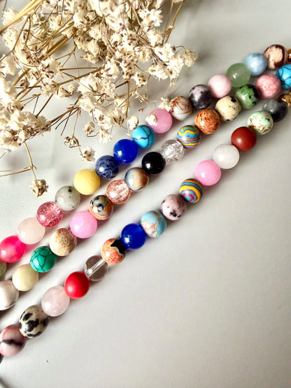 Candy Joy – 18k gold-plated gemstone bracelet with a colorful mix of stones – handmade