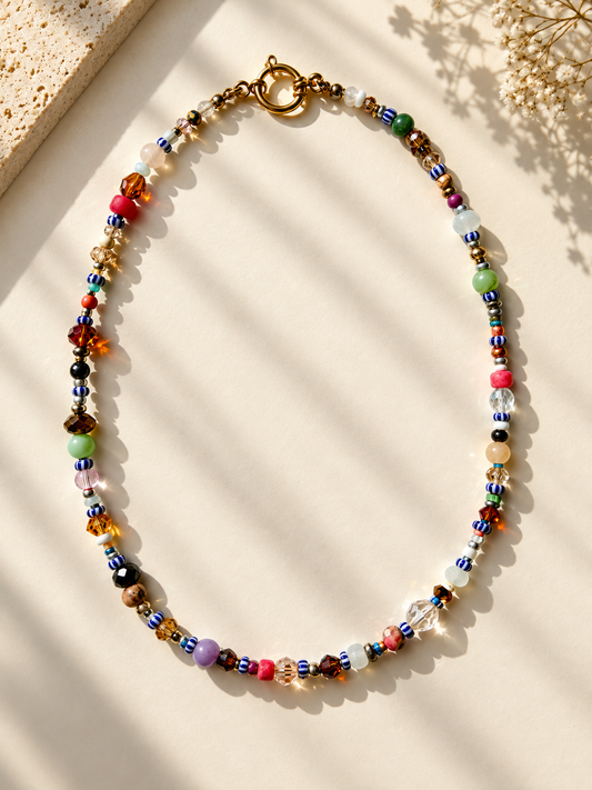 Happy Pearls No. 2 – Bunte Perlen Halskette – handgefertigt
