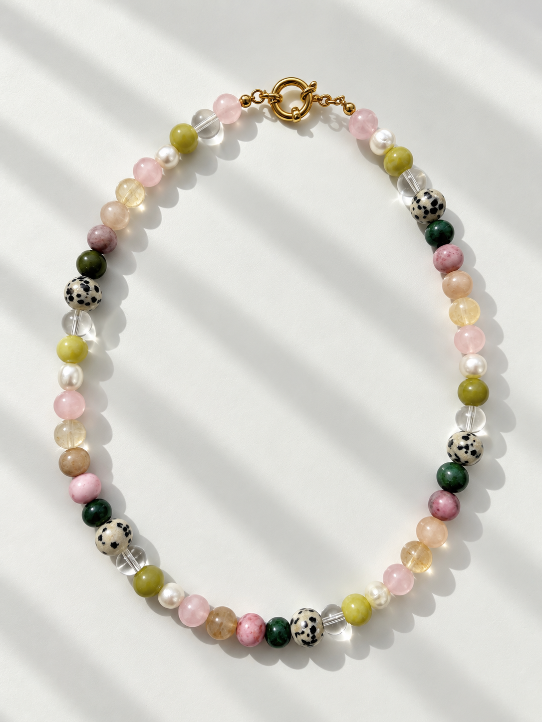 Candy Garden – bunte Edelstein Halskette mit Perlen