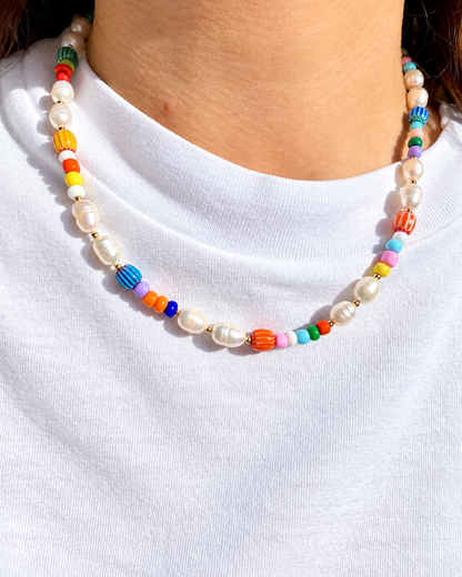 Confetti Candy – bunte Perlenkette mit Süßwasserperlen und Miyuki-Perlen – Ansicht 5