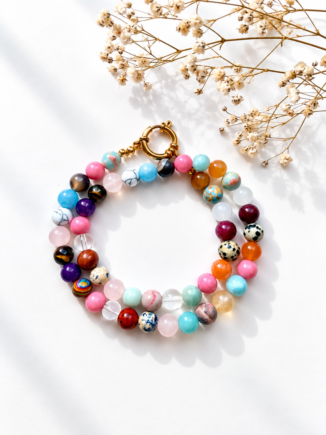 Candy Joy – Edelstein-Halskette mit buntem Steinmix – Ansicht 3