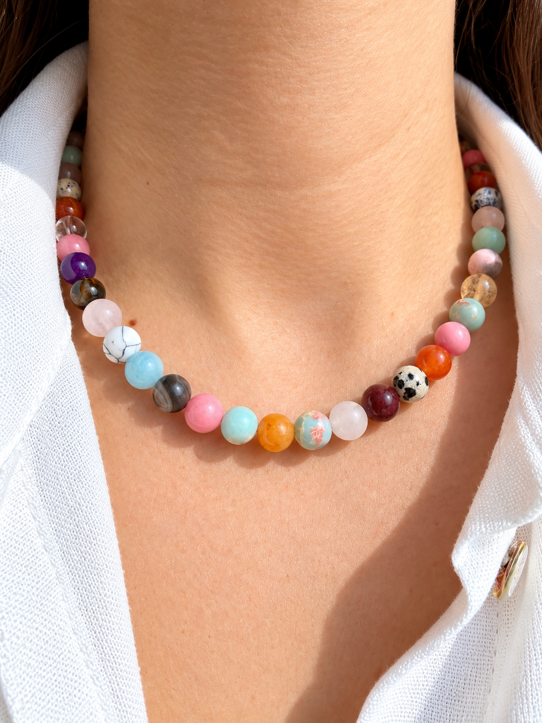 Candy Joy – Edelstein-Halskette mit buntem Steinmix