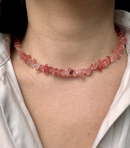 Gem Chip Necklace – 18k vergoldete Halskette mit Edelsteinchips in 4 Farben