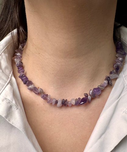 Gem Chip Necklace – 18k vergoldete Halskette mit Edelsteinchips in 4 Farben